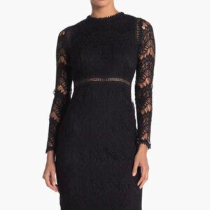 Lace Long Sleeve Midi Dress